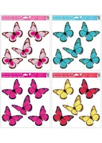 Anděl Okenn&iacute; f&oacute;lie s glitry - mot&yacute;lci - 30 x 33 cm - 989