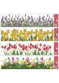 Anděl Okenn&iacute; f&oacute;lie - pruh - květiny - 64 x 15 cm - 992