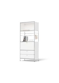 Tchibo - Kovov&yacute; reg&aacute;l &raquo;Cn3&laquo; s 1 v&yacute;klopn&yacute;mi dv&iacute;řky a 2 z&aacute;suvkami - barva: b&iacute;l&aacute;