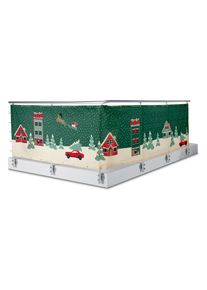 Tchibo - Balk&oacute;nov&aacute; z&aacute;stěna s v&aacute;nočn&iacute;m potiskem - barva: b&iacute;l&aacute;