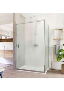 Mereo Sprchov&yacute; kout, Lima, obd&eacute;ln&iacute;k, trojd&iacute;ln&eacute;, zasunovac&iacute;, 100x80 cm, chrom ALU, sklo Point CK87652K