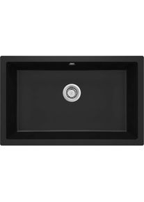 DEANTE Corda čern&aacute; Granitov&yacute; dřez pod desku spodn&iacute; mont&aacute;ž ZQA_N10D