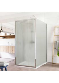 Mereo Sprchov&yacute; kout, Lima, obd&eacute;ln&iacute;k do prostoru U, trojd&iacute;ln&eacute;, zasun., 90x100x90 cm, chrom ALU, sklo Point CK89642K