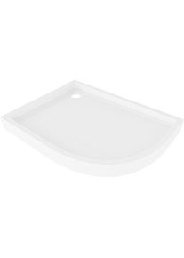 MEXEN Flow+ Sprchov&aacute; vanička čtvrtkruh asymetrick&aacute; lev&aacute; 90 x 80, b&iacute;l&aacute; lesk 46Q108090LH