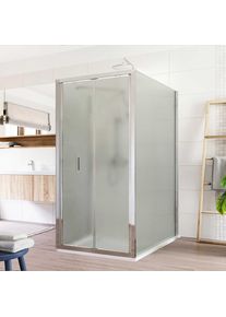 Mereo Sprchov&yacute; kout, Lima, obd&eacute;ln&iacute;k do prostoru U, zalamovac&iacute;, 90x100x90 cm, chrom ALU, sklo Point CK87242K