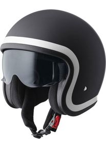 GMS-Moto Ride, open face helmet , color: Matt Black/White , size: M