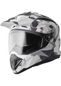GMS-Moto Adventus Camo, adventure helmet , color: Matt White/Grey/Black , size: XS