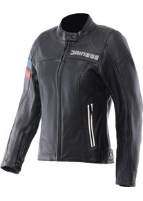 Dainese Leggenda, leather jacket women , color: Black/Blue/Red , size: 46