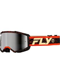 Fly Racing Zone, goggles mirrored , color: Scwarz/Red/Beige Black-Mirrored , size: One Size