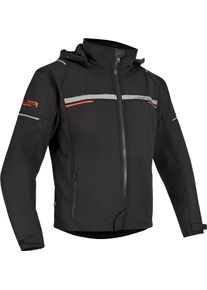 Lindstrands Saxby, textile jacket waterproof , color: Black/Silver/Red , size: XXL