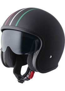 GMS-Moto Ride in Italy, open face helmet , color: Matt Black/Red/White/Green , size: XS