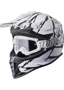 GMS-Moto Fortis Graffi, motocross helmet , color: Matt Black/White , size: XXL
