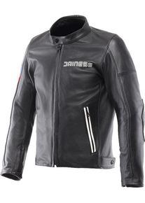Dainese Leggenda, leather jacket perforated , color: Black/Blue/Red , size: 56