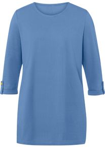 Damske Dlouh&eacute; tričko z materi&aacute;lu pik&eacute; středn&iacute; modr&aacute; ,velikost 56