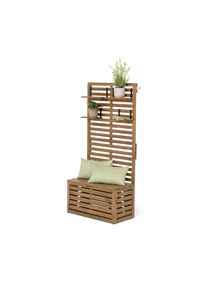 Tchibo - Balkonov&aacute; lavice s pohledovou ochranou a &uacute;ložn&yacute;m prostorem - barva: hněd&aacute;