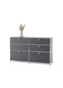 Tchibo - Kovov&aacute; komoda &raquo;Cn3&laquo; se 6 z&aacute;suvkami - barva: &scaron;ed&aacute;