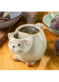 Hrnek kočka s kapsou na čajov&yacute; s&aacute;ček