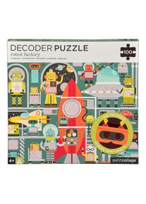 Petit Collage Puzzle roboti 100 ks s 3D br&yacute;lemi