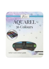 Nassau Akvarelov&eacute; barvy v kovov&eacute;m boxu - 36 barev - AR0510/GE