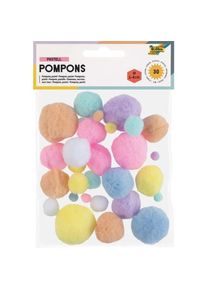 Folia Bambulky pom-pom -30 ks - pastelov&eacute; - F50397