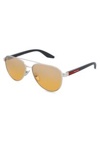 Prada Linea Rossa PS A52S | p&aacute;nsk&eacute; slunečn&iacute; br&yacute;le | Pilot | Obruba: Kov Stř&iacute;brn&aacute; | Barva čoček: Oranžov&aacute; Zrcadlov&eacute; Stř&iacute;brn&eacute;