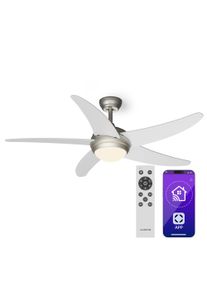 Klarstein Bolero 2 v 1 Smart, stropn&iacute; ventil&aacute;tor, &Oslash; 132 cm, světlo 55 W, d&aacute;lkov&eacute; ovl&aacute;d&aacute;n&iacute;, ovl&aacute;d&aacute;n&iacute; přes aplikaci, dvousměrn&yacute; provoz