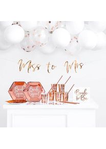 partydeco SADA dekorac� Miss to Mrs r��ov� zlato