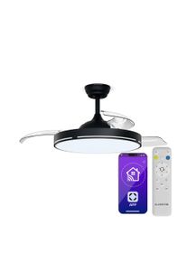 Klarstein AirFold, Chytr&yacute; stropn&iacute; ventil&aacute;tor, Skl&aacute;dac&iacute; lopatky, Nastaviteln&eacute; LED světlo, Smart
