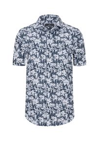 Velk&eacute; Velikosti - Ragman - Ko&scaron;ile s kr&aacute;tk&yacute;m ruk&aacute;vem a celoplo&scaron;n&yacute;m potiskem, modern fit, extra dlouh&aacute; - LT - Modr&aacute;