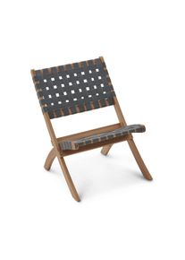 Tchibo - Skl&aacute;dac&iacute; zahradn&iacute; křeslo s p&aacute;sov&yacute;m v&yacute;pletem - barva: &scaron;ed&aacute;