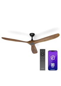 Klarstein Bahama Breeze Smart Stropn&iacute; ventil&aacute;tor, lopatky rotoru z masivn&iacute;ho dřeva, d&aacute;lkov&eacute; ovl&aacute;d&aacute;n&iacute; + ovl&aacute;d&aacute;n&iacute; pomoc&iacute; aplikace