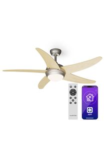 Klarstein Bolero 2 v 1 Smart, stropn&iacute; ventil&aacute;tor, &Oslash; 132 cm, světlo 55 W, d&aacute;lkov&eacute; ovl&aacute;d&aacute;n&iacute;, ovl&aacute;d&aacute;n&iacute; přes aplikaci, dvousměrn&yacute; provoz