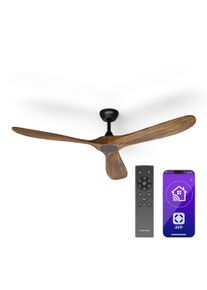 Klarstein Stropn&iacute; ventil&aacute;tor Bahama Breeze Smart, lopatky rotoru z masivn&iacute;ho dřeva, d&aacute;lkov&eacute; ovl&aacute;d&aacute;n&iacute; + ovl&aacute;d&aacute;n&iacute; pomoc&iacute; aplikace