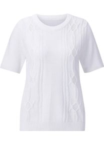 Damske Svetr s kulat&yacute;m v&yacute;střihem, s materi&aacute;lem bukl&eacute; b&iacute;l&aacute; ,velikost 46