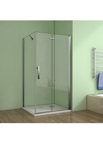 H K Obd&eacute;ln&iacute;kov&yacute; sprchov&yacute; kout MELODY B8 90x76 se zalamovac&iacute;mi dveřmi včetně sprchov&eacute; vaničky z lit&eacute;ho mramoru SE-MELODYB89076/THOR-90x76