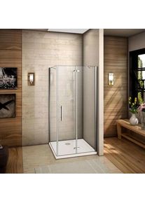 H K Sprchov&yacute; kout MELODY F5 120x76 s jednokř&iacute;dl&yacute;mi dveřmi s pevnou stěnou, (dveře 120 / bočn&iacute; stěna 76) včetně sprchov&eacute; vaničky z lit&eacute;ho mramoru SE-MELODYF512076/THOR-100x76