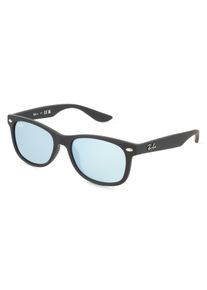 Ray-Ban Ray Ban Junior 0RJ9052S JUNIOR NEW WAYFARER | unisex slunečn&iacute; br&yacute;le | Čtvercov&yacute; | Obruba: Plast Čern&aacute; | Barva čoček: Zelen&aacute; Zrcadlov&eacute; Stř&iacute;brn&eacute;