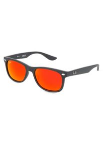 Ray-Ban Junior RJ 9052S NEW WAYFARER | unisex slunečn&iacute; br&yacute;le | Čtvercov&yacute; | Obruba: Plast Čern&aacute; | Barva čoček: Oranžov&aacute; Celobarevn&eacute;