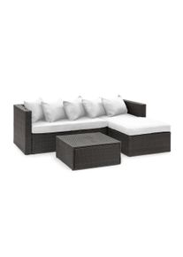 Blumfeldt Theia Lounge Set, zahradn&iacute; sedac&iacute; souprava, rohov&aacute; souprava, stoleček, 5 pol&scaron;t&aacute;řů, čern&aacute;