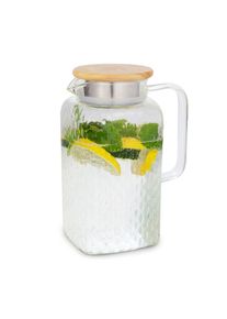Klarstein Livenza, džb&aacute;n na vodu, 1,5 l, borosilik&aacute;tov&eacute; sklo, s&iacute;tko z nerezov&eacute; oceli, v&iacute;ko z dubov&eacute;ho dřeva